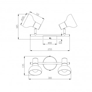 Ceiling track light Latika (2 lights)