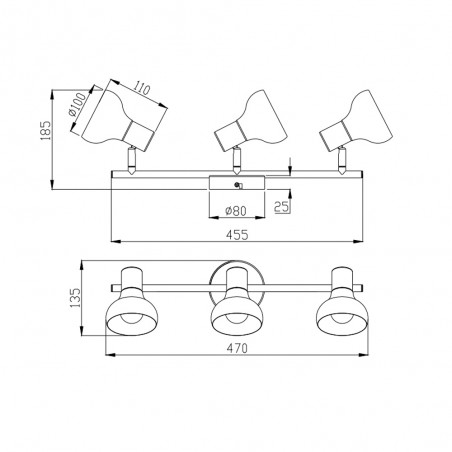 Ceiling track light Latika (3 lights)