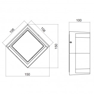 Outdoor LED wall lamp Puno SQ (8W)