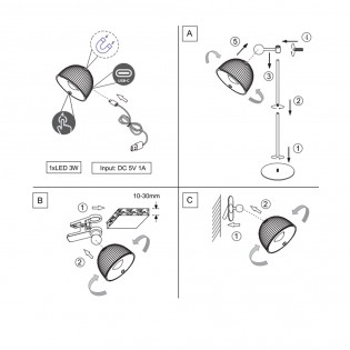LED lamp with rechargeable battery Maxima (3W)