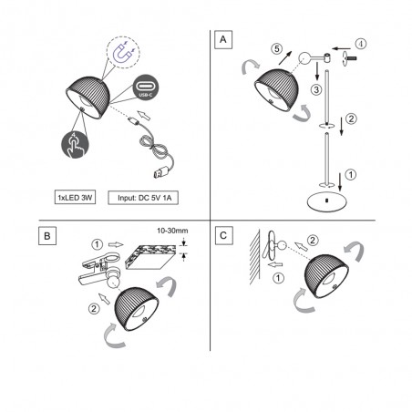 LED lamp with rechargeable battery Maxima (3W)