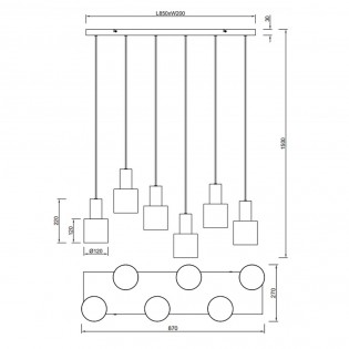 Pendant lamp Agudo (6 Lights)