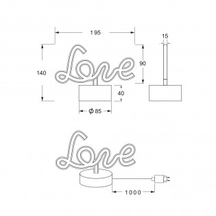 Table lamp LED Amor (1W)