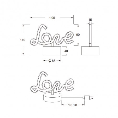 Table lamp LED Amor (1W)