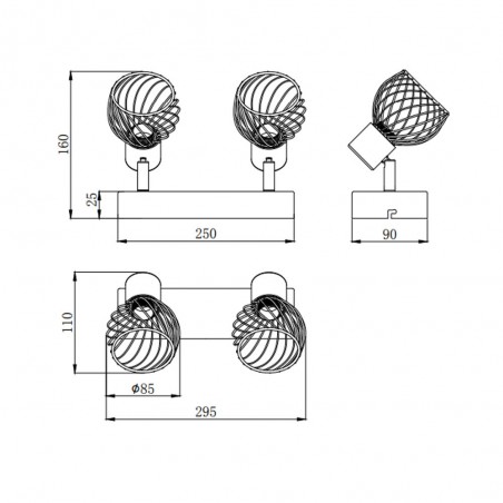 Ceiling track light Ardon (2 Lights)