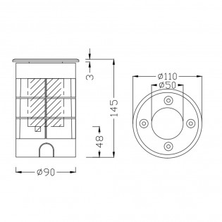 Floor recessed fixture LED Belaja (3.5W)