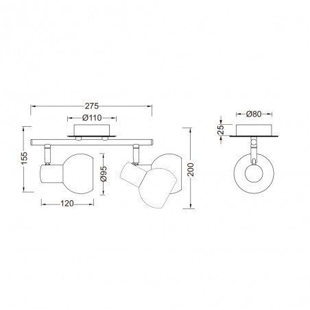 Wall lamp Antibes (2 Lights)