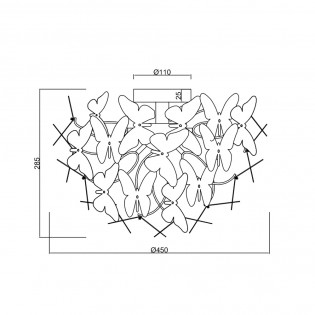Ceiling Flush Light Butterfly