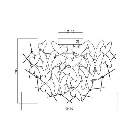 Ceiling Flush Light Butterfly