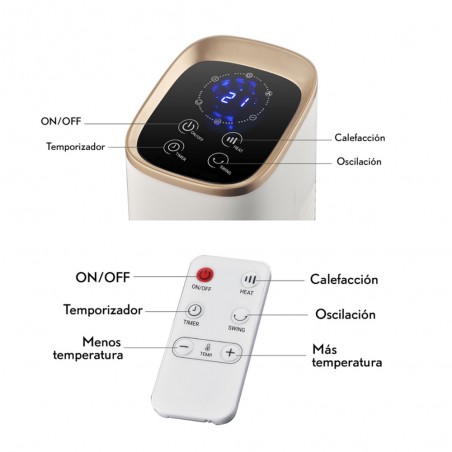 Oscillating Ceramic Fan Heater Vertical (2000W)