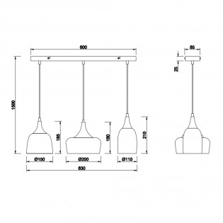 Pendant lamp Chiraz (3 Lights)