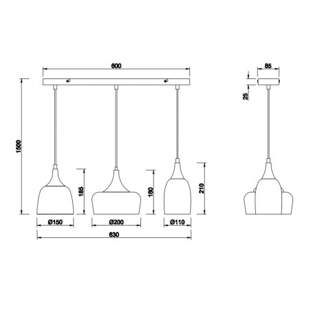Pendant lamp Chiraz (3 Lights)