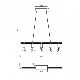 Pendant lamp Einar (5 Lights)