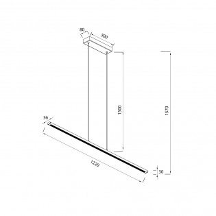 Lámpara colgante LED Lineal (38W)