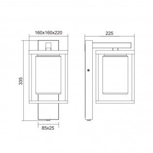 Exterior wall lamp Lunga