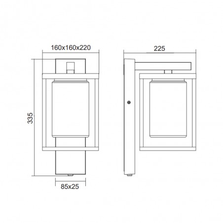 Exterior wall lamp Lunga