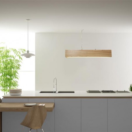 Wood Pendant LED bar light Ash (20W)