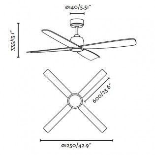 Ventilador con luz Led MOLOKAI (18W)