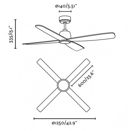 Ventilador con luz Led MOLOKAI (18W)