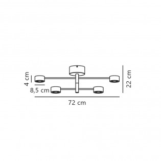 Plafón de techo LED Clyde II (4x3.5W)