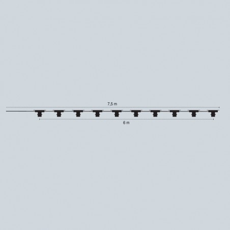 Outdoor sting lights E27 7.5M. IP54 (10 lights)