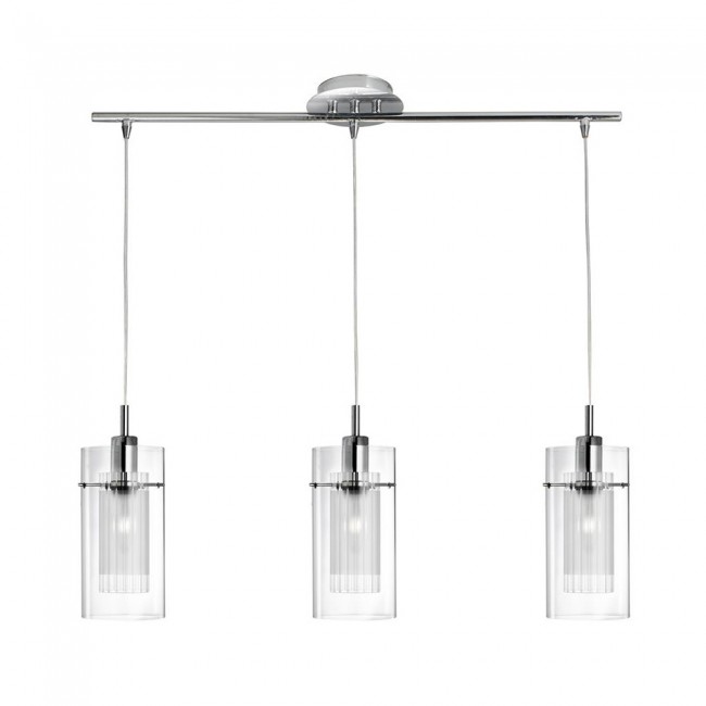 Pendant lamp Duo 3 lights in line