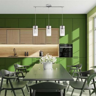 Pendant lamp  Duo 3 lights in line