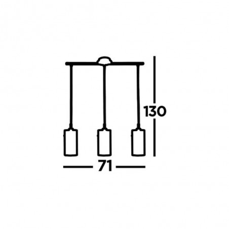 Pendant lamp  Duo 3 lights in line
