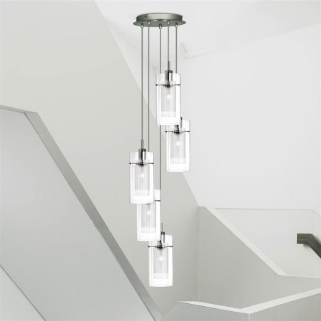 Colgante moderno redondo Duo 5 luces