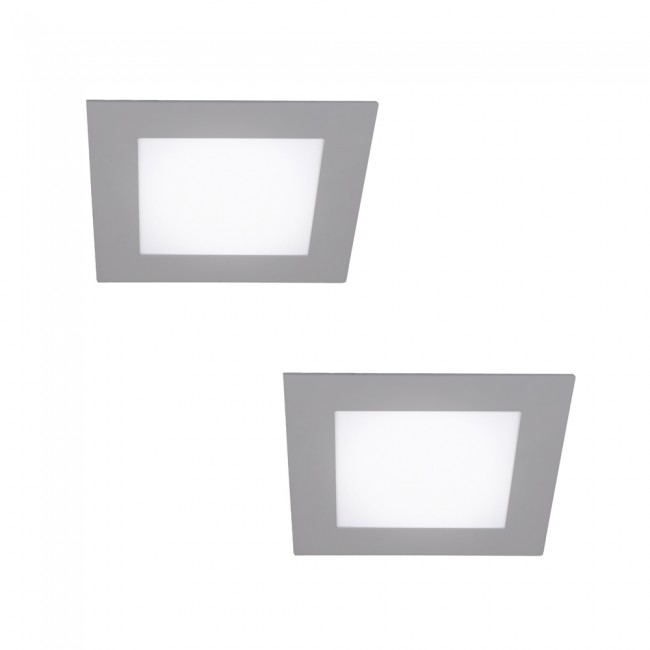 Pack 2 Downlights LED grau (18W)