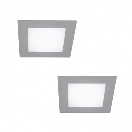 Pack 2 Downlights LED grau (18W)