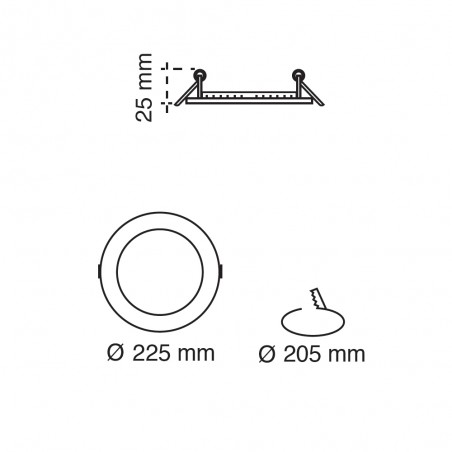 Pack 2 Downlights led rounded gray (18W)