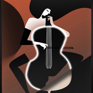 Cuadro con luz LED Violonchelo (80x120cm.)