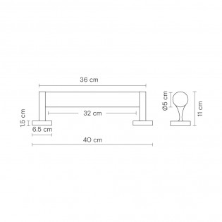 LED wall light for bathrooms Roseline 36 (5W)