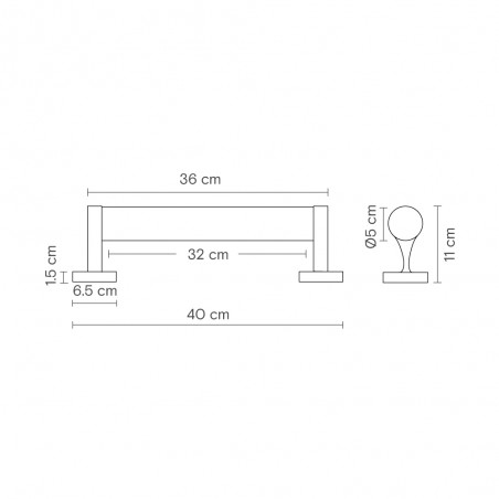 LED wall light for bathrooms Roseline 36 (5W)