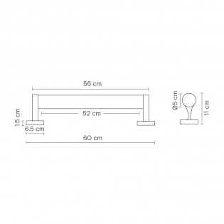 LED wall light for bathrooms Roseline 56 (7W)