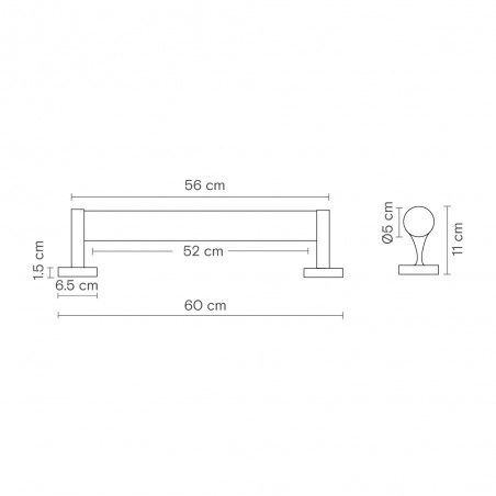 LED wall light for bathrooms Roseline 56 (7W)