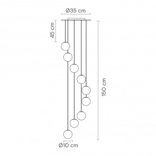 Lámpara colgante Royal Espiral (9 luces)