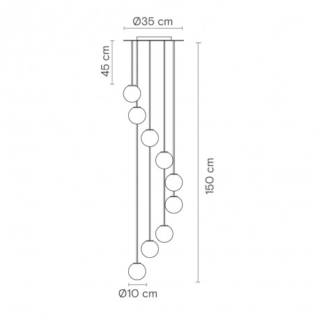 Lámpara colgante Royal Espiral (9 luces)