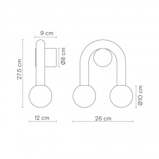 Aplique de pared Rigoberta Súper Curvo Alabastro