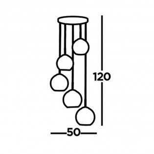 Cluster Pendant Lamp Gras (5 lights)