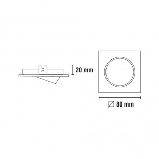 Recessed Downlight BASIC square steel. Wonderlamp
