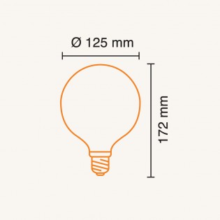 Bombilla LED G125 E27 CLASE A Oro (7W)