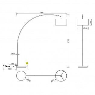 Arc floor lamp Mansur