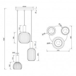 Cluster Pendant Lamp Diva (3 lights)