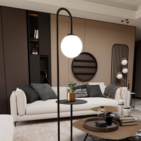 Floor lamp with side table Alcare Black