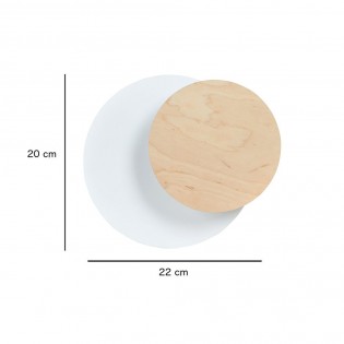 Wandleuchte Aura Weiß+Holz