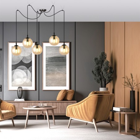 Pendant Lamp Fedora Amber (5 lights)