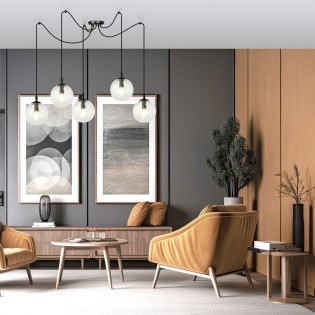 Pendant Lamp Fedora Clear (5 lights)