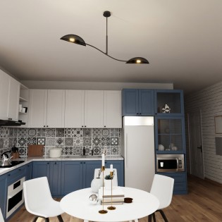 Ceiling Lamp Flik Black (2 lights)